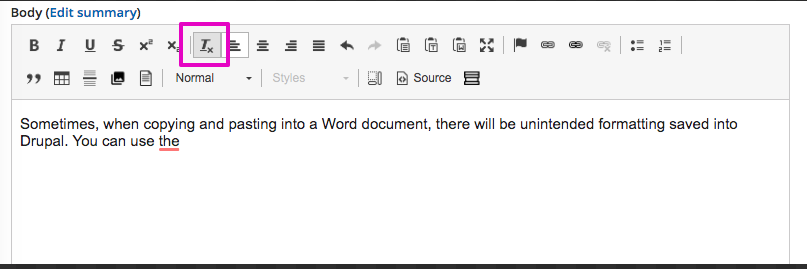 remove format button