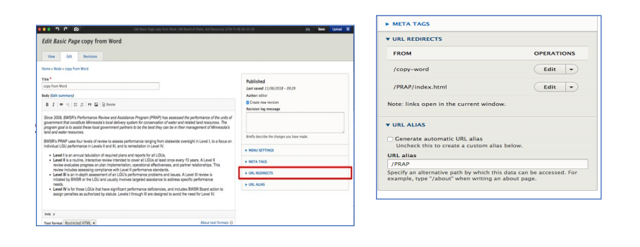 url redirect on node