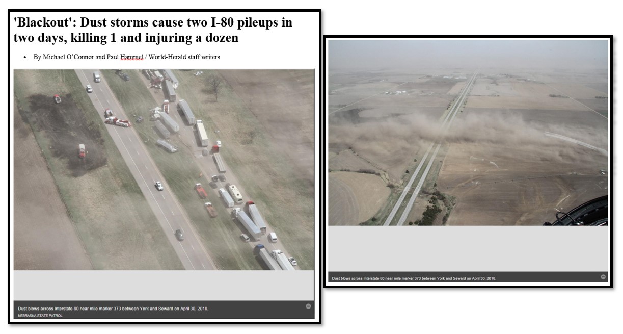 Dust Storm in Nebraska during 2018