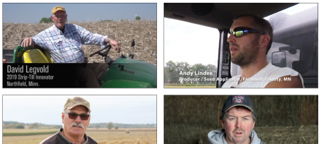 Four photos depict four landowners in the field
