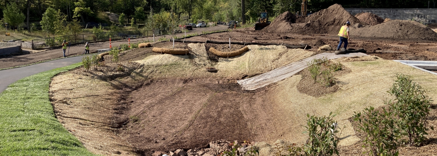 View of work on Lincoln Park.